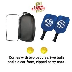 Custom Three Letter Monogram Blue Pickleball Paddle Set -Pro Cornhole Shop Custom Cornhole LLC Pickleball 3 95702.1707877471