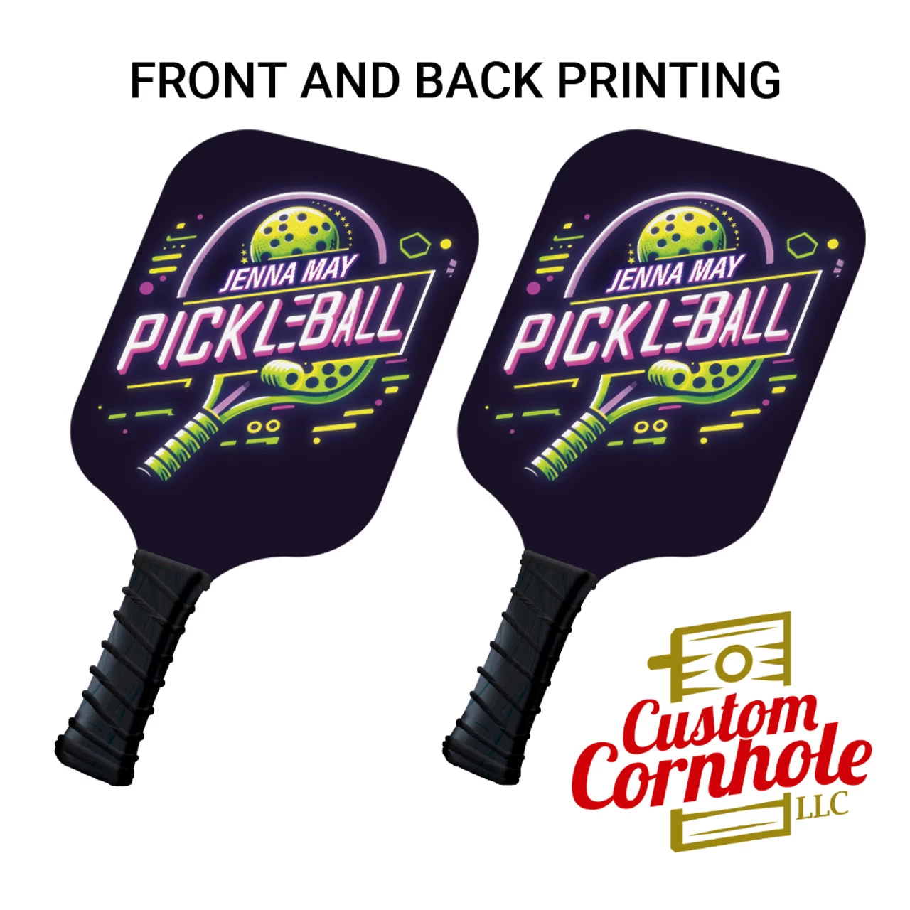 Custom Blacklight Pickleball Paddle Set 3 Custom Blacklight Pickleball Paddle Set