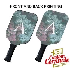 Custom Floral Monogram Pickleball Paddle Set