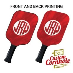 Custom Three Letter Monogram Red Pickleball Paddle Set
