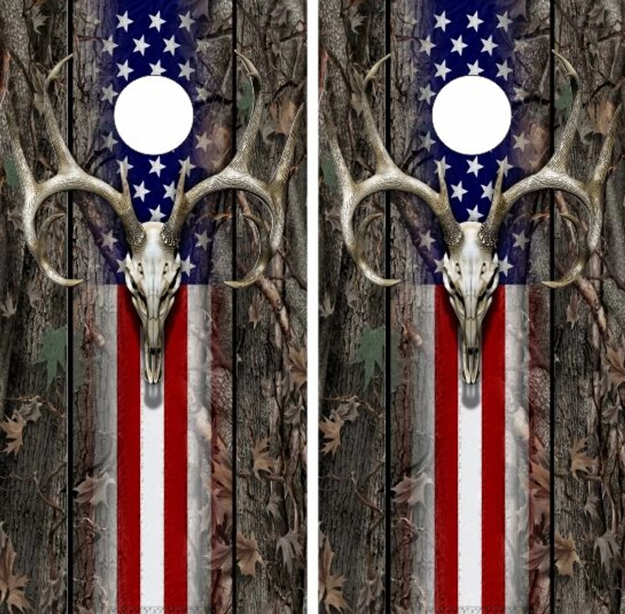 USA Deer Skull Cornhole Wraps - Set Of 2 3 USA Deer Skull Cornhole Wraps - Set Of 2