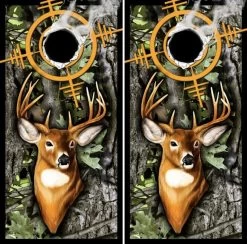 Deer Target Cornhole Wraps - Set Of 2