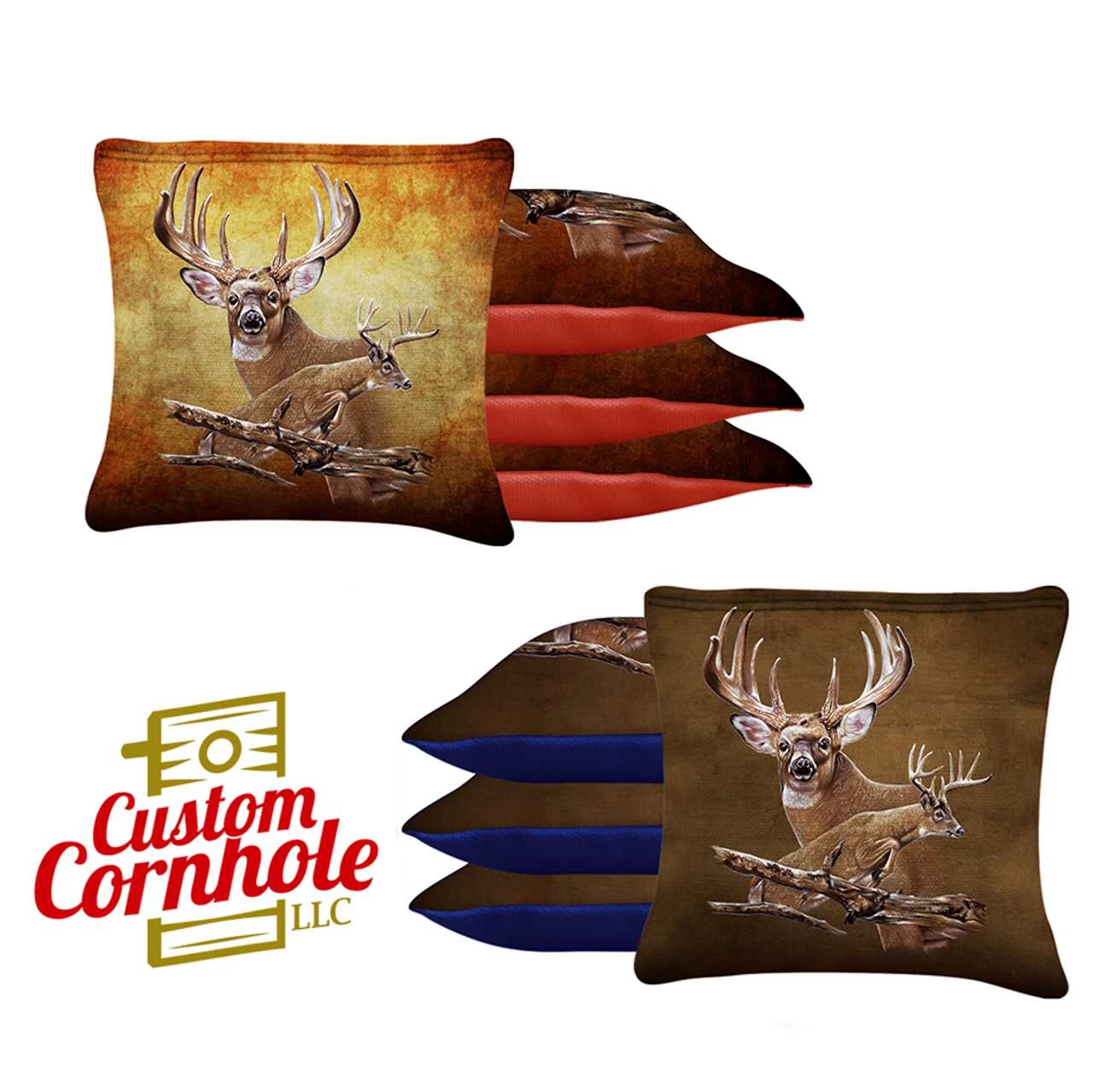 Deer Tournament Cornhole Bags - Set Of 8 3 Deer Tournament Cornhole Bags - Set Of 8