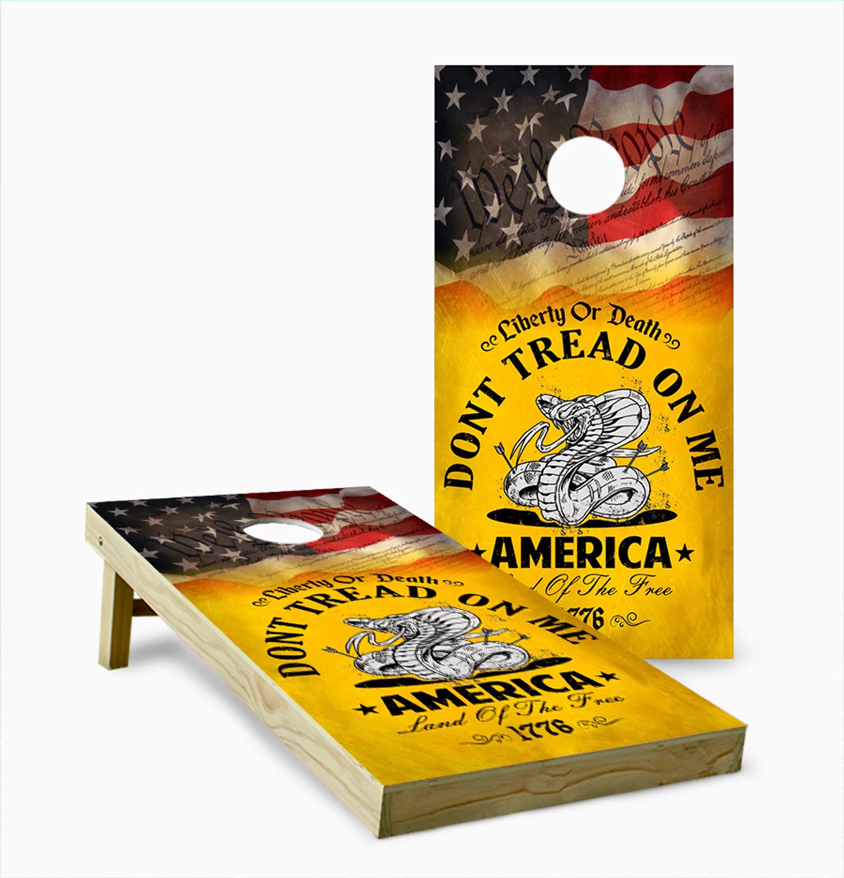 Don't Tread On Me Version 3 Cornhole Set With Bags 3 Don't Tread On Me Version 3 Cornhole Set With Bags