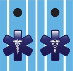 EMT Cornhole Wraps - Blue - Set Of 2