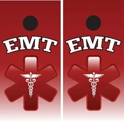EMT Cornhole Wraps - Red - Set Of 2