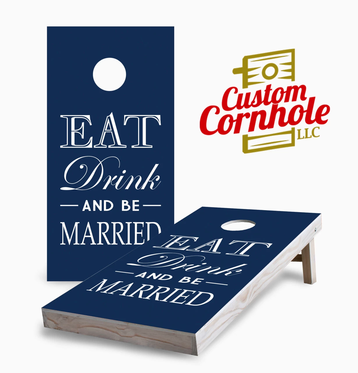 Eat, Drink, And Be Married Cornhole Set With Bags 3 Eat, Drink, And Be Married Cornhole Set With Bags