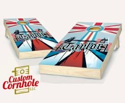 English Surname Cornhole Set With Bags