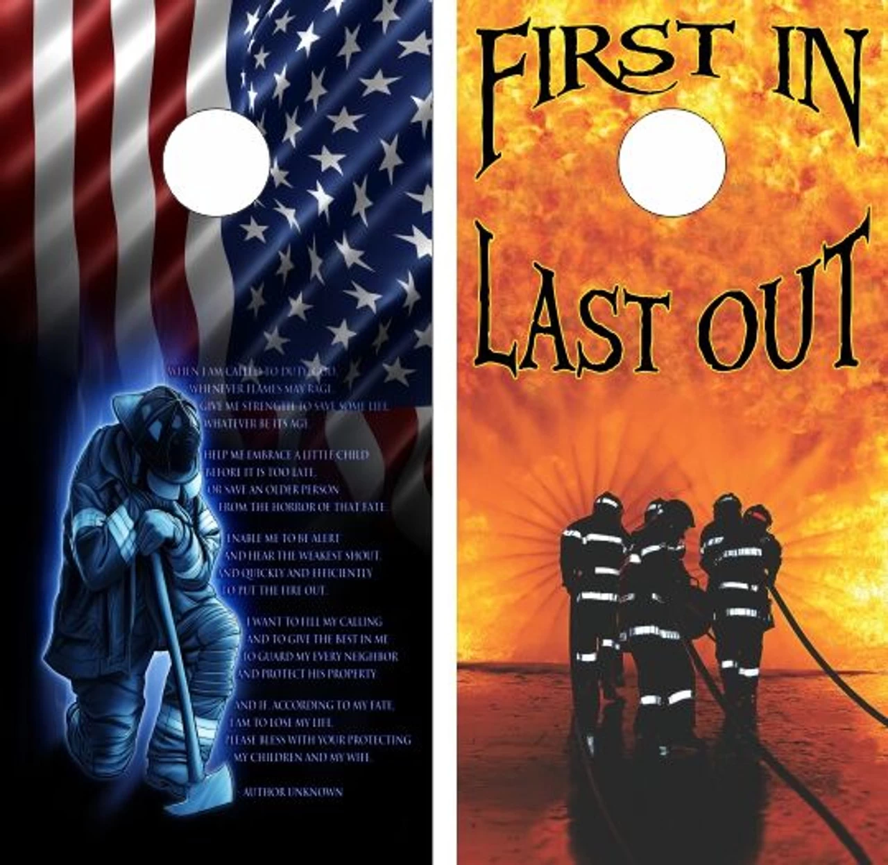 First In Last Out Version 2 Cornhole Wraps - Set Of 2 3 First In Last Out Version 2 Cornhole Wraps - Set Of 2