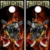 Firefighter Helmet Cornhole Wraps - Set Of 2