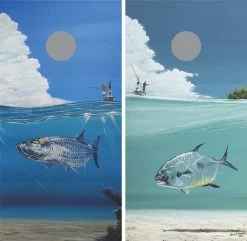 Fishing Cornhole Wraps - Set Of 2