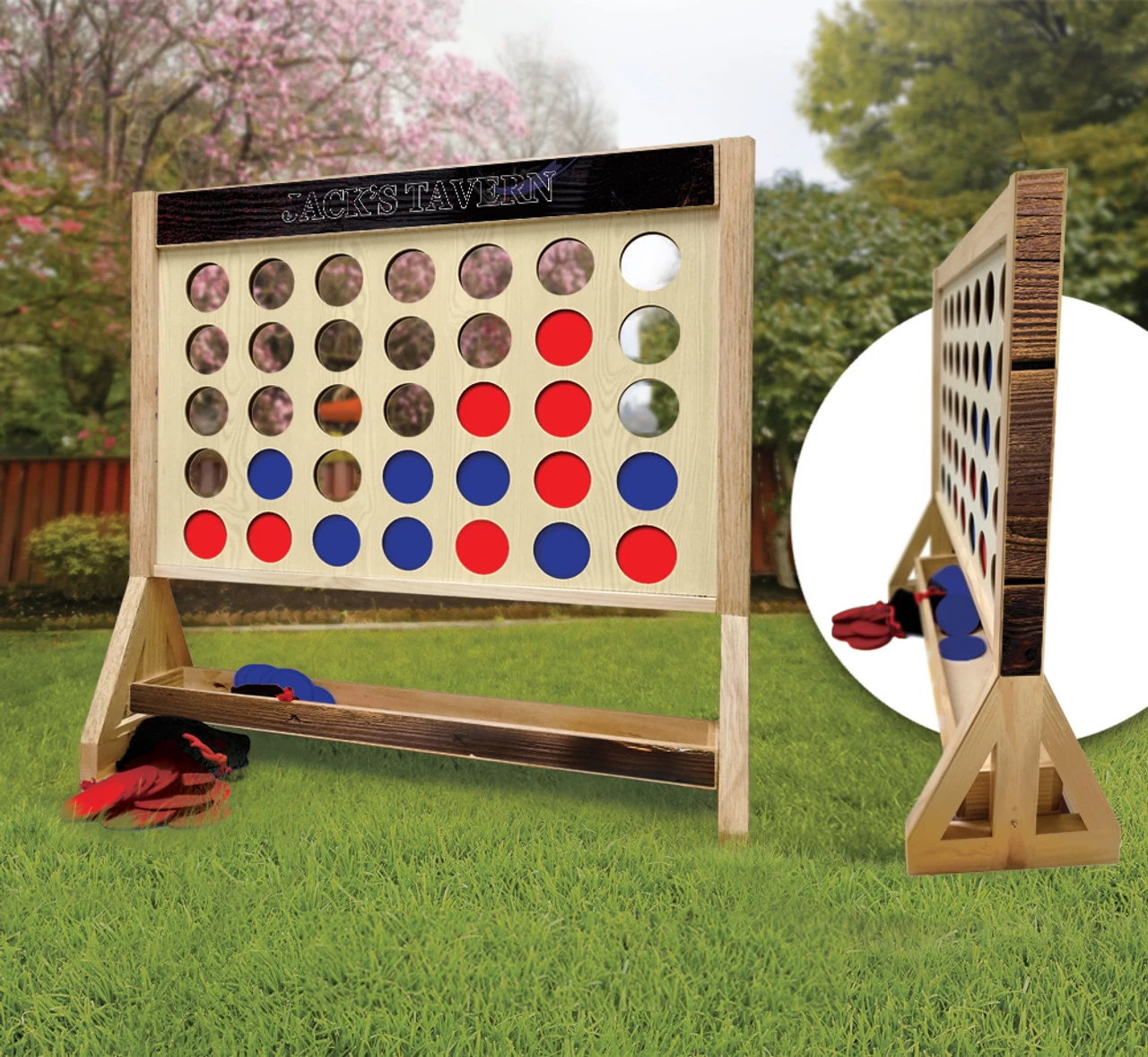 Personalized Bourbon Barrel Giant Connect Four Game 2 Personalized Bourbon Barrel Giant Connect Four Game