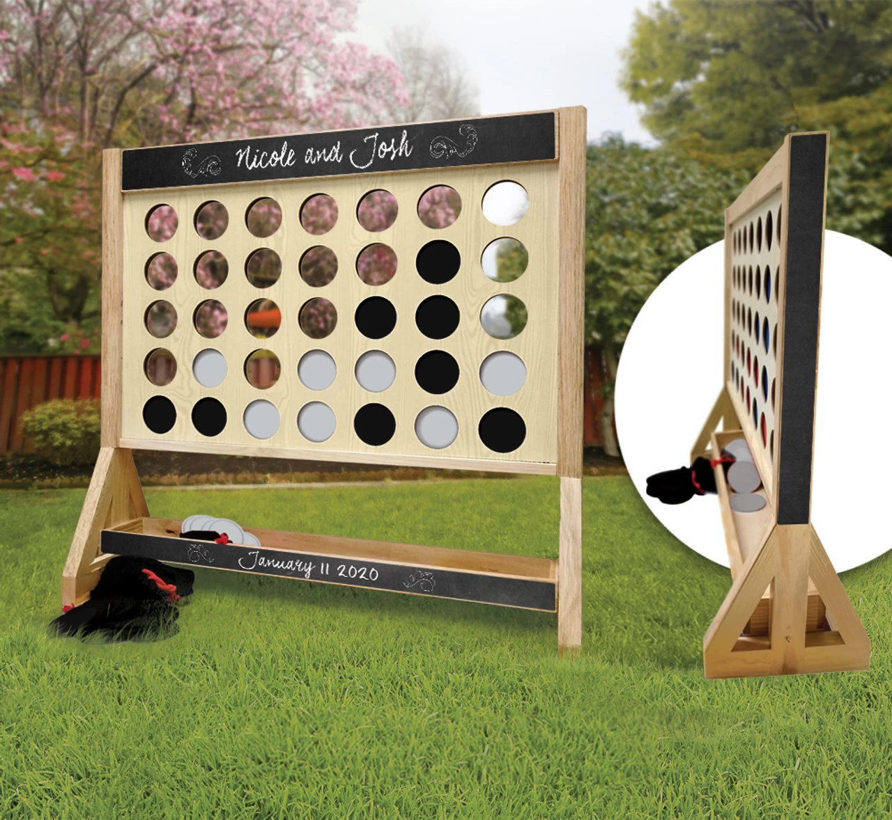 Chalkboard Wedding Personalized Giant Connect Four Game 3 Chalkboard Wedding Personalized Giant Connect Four Game