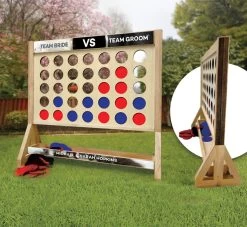 Team Bride Vs Team Groom Personalized Giant Connect Four Game