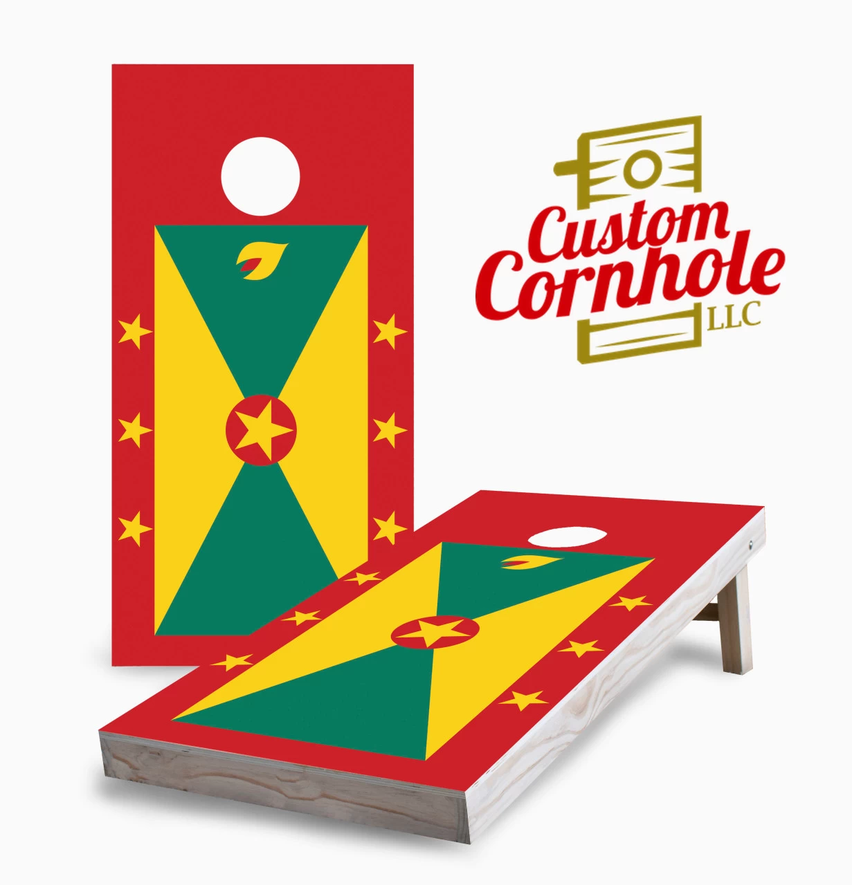 Grenada Flag Cornhole Set With Bags 3 Grenada Flag Cornhole Set With Bags