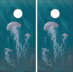 Jellyfish Cornhole Wraps - Set Of 2