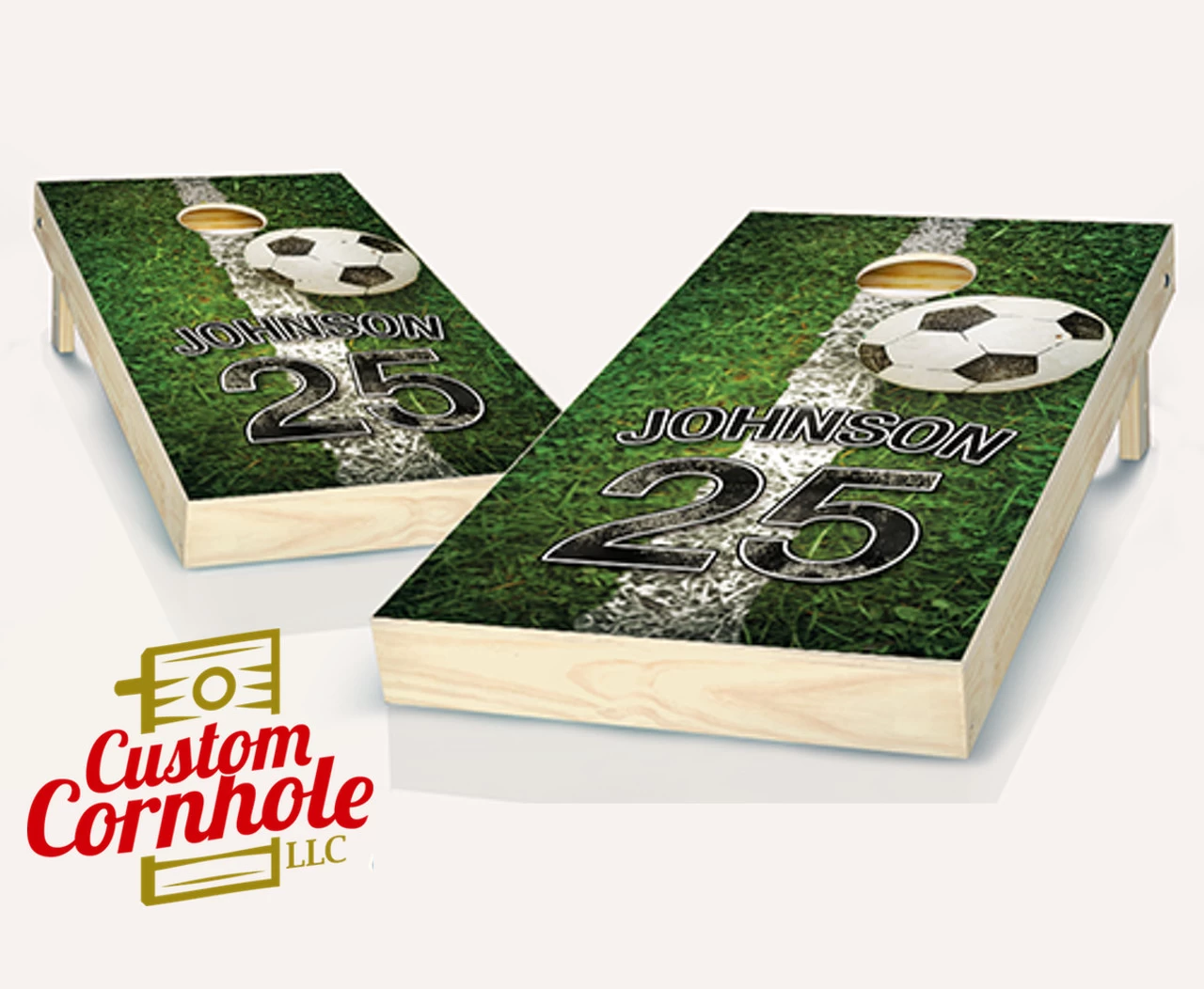 Jersey Field Soccer Cornhole Set With Bags