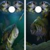 Largemouth Bass Collage Cornhole Wraps - Set Of 2 -Pro Cornhole Shop Largemouth Bass Fish 3 preview 57106.1509752460