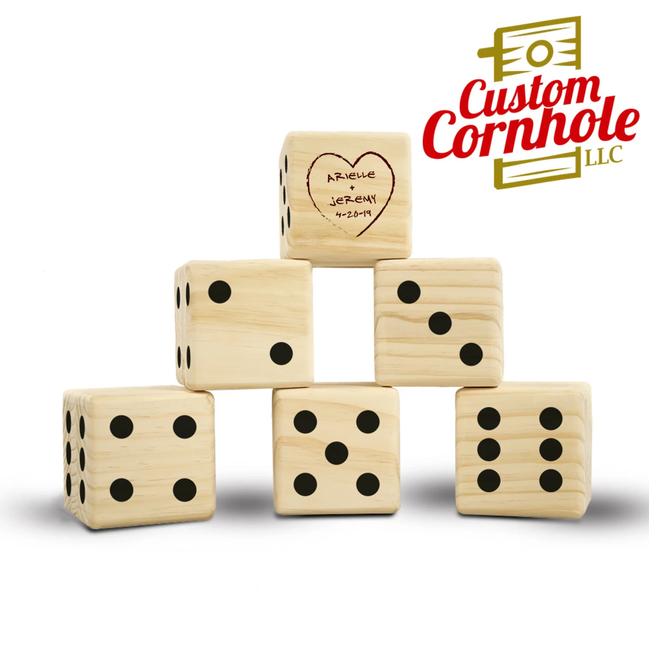 Tree Carved Heart Wedding Lawn Dice Game 4 Tree Carved Heart Wedding Lawn Dice Game - Image 2