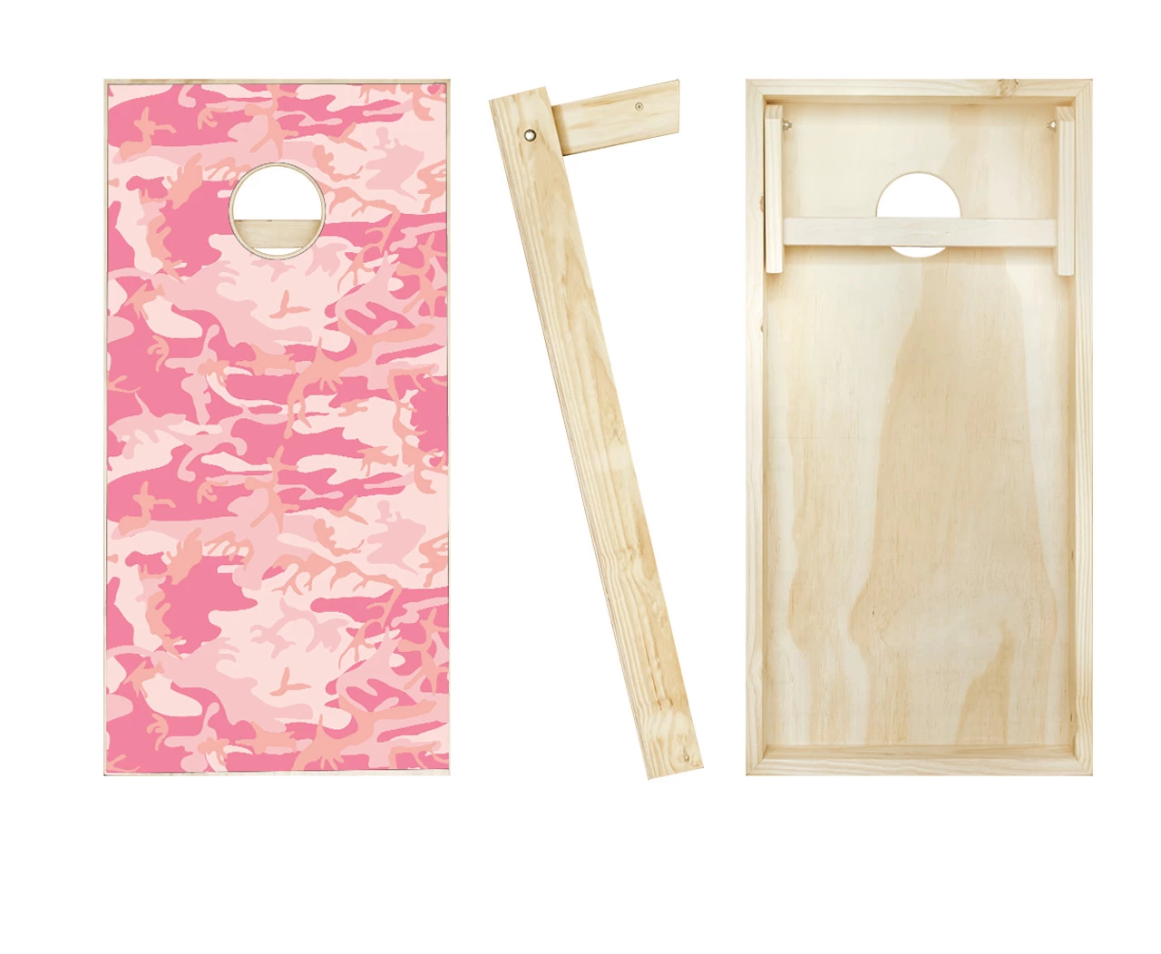 Light Pink Camo Cornhole Set With Bags - Image 2