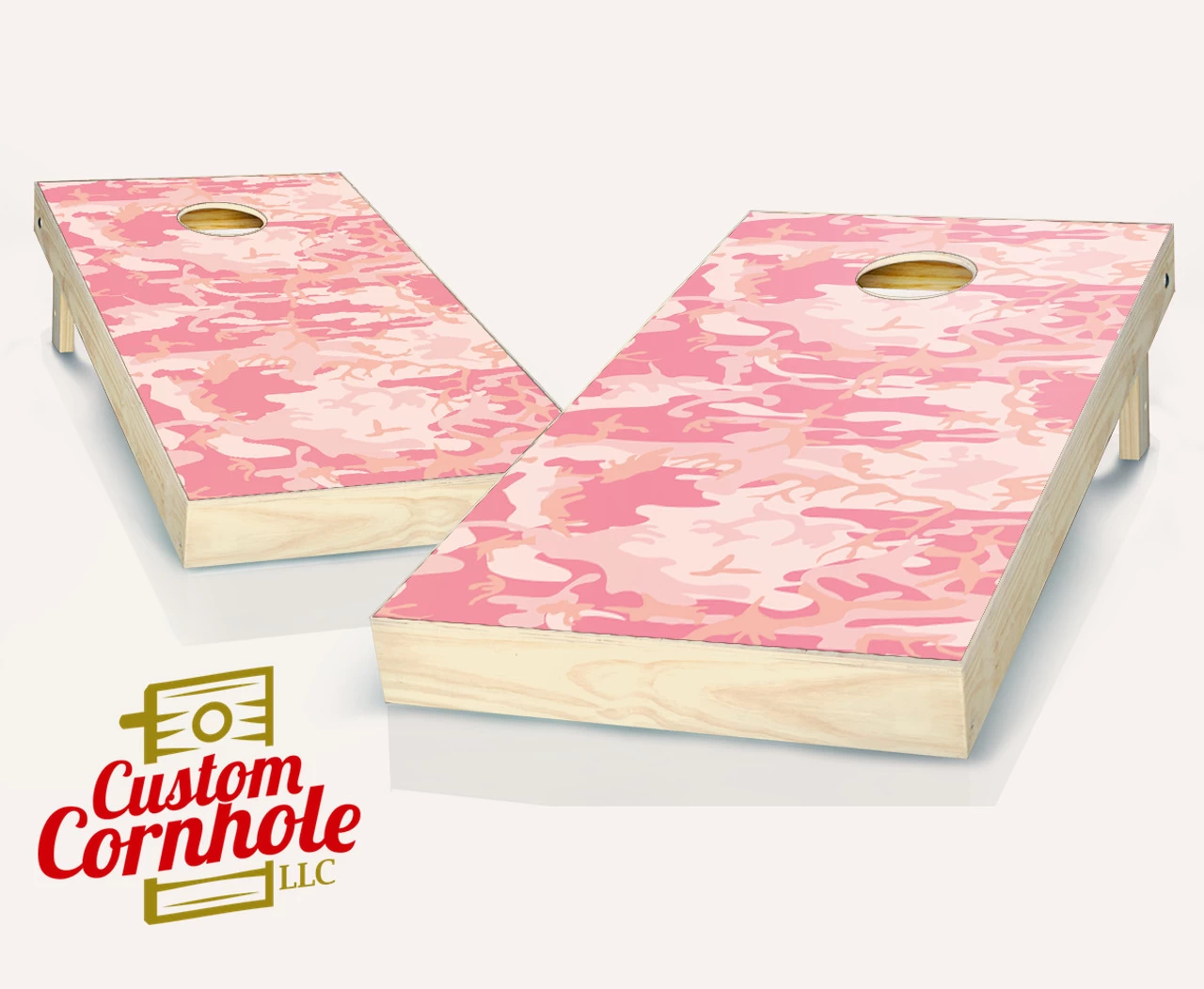 Light Pink Camo Cornhole Set With Bags