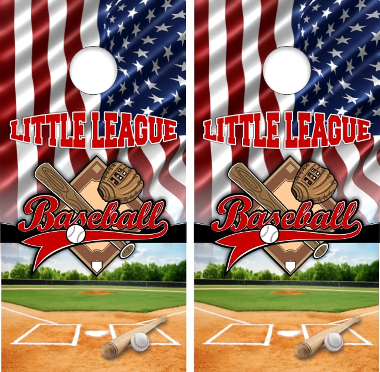 Little League Baseball Cornhole Wraps - Set Of 2 3 Little League Baseball Cornhole Wraps - Set Of 2