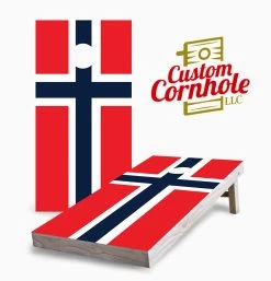 Norwegian Flag Cornhole Set With Bags
