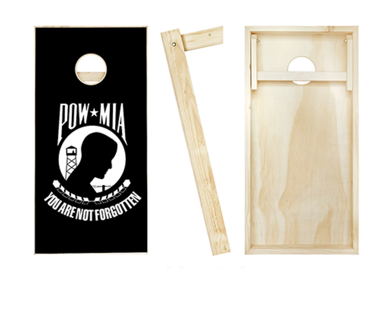 Black POW MIA Cornhole Set With Bags 4 Black POW MIA Cornhole Set With Bags - Image 2