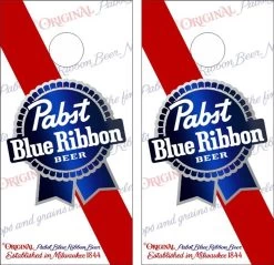 Pabst Blue Ribbon Version 2 Cornhole Wraps - Set Of 2