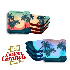 Palm Trees Professional Cornhole Bags - Set Of 8