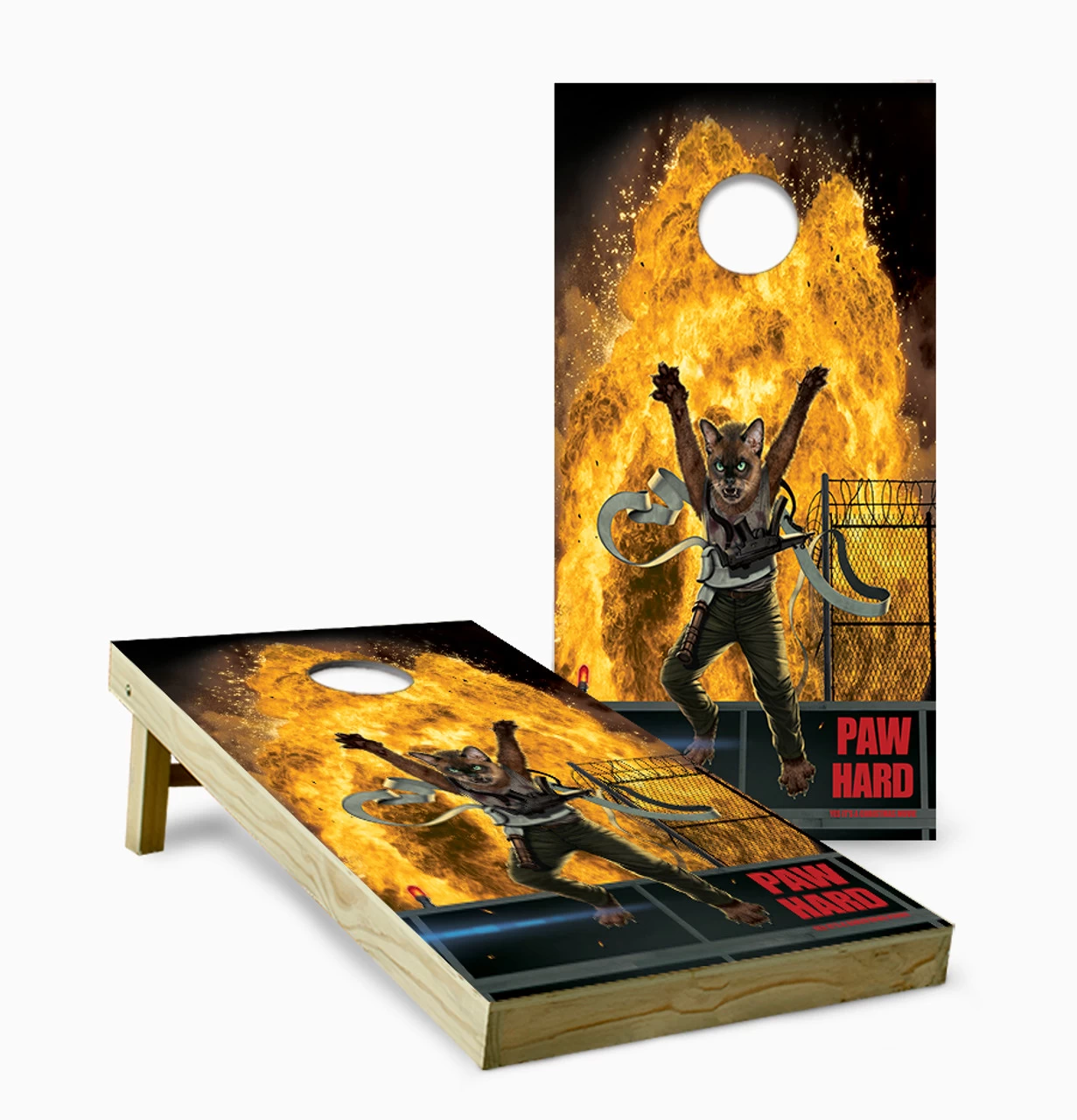 Paw Hard Cornhole Set With Bags 3 Paw Hard Cornhole Set With Bags