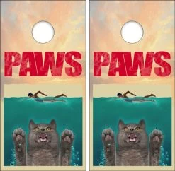 Paws Cornhole Wraps - Set Of 2
