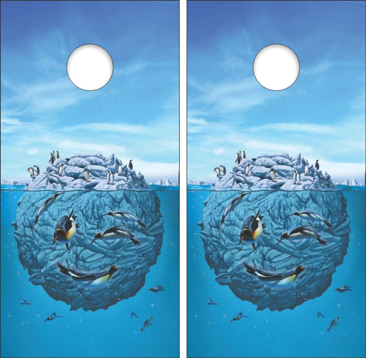 Penguin Wink Cornhole Wraps - Set Of 2 3 Penguin Wink Cornhole Wraps - Set Of 2