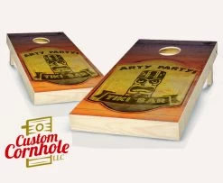 Personalized Tiki Cornhole Set With Bags