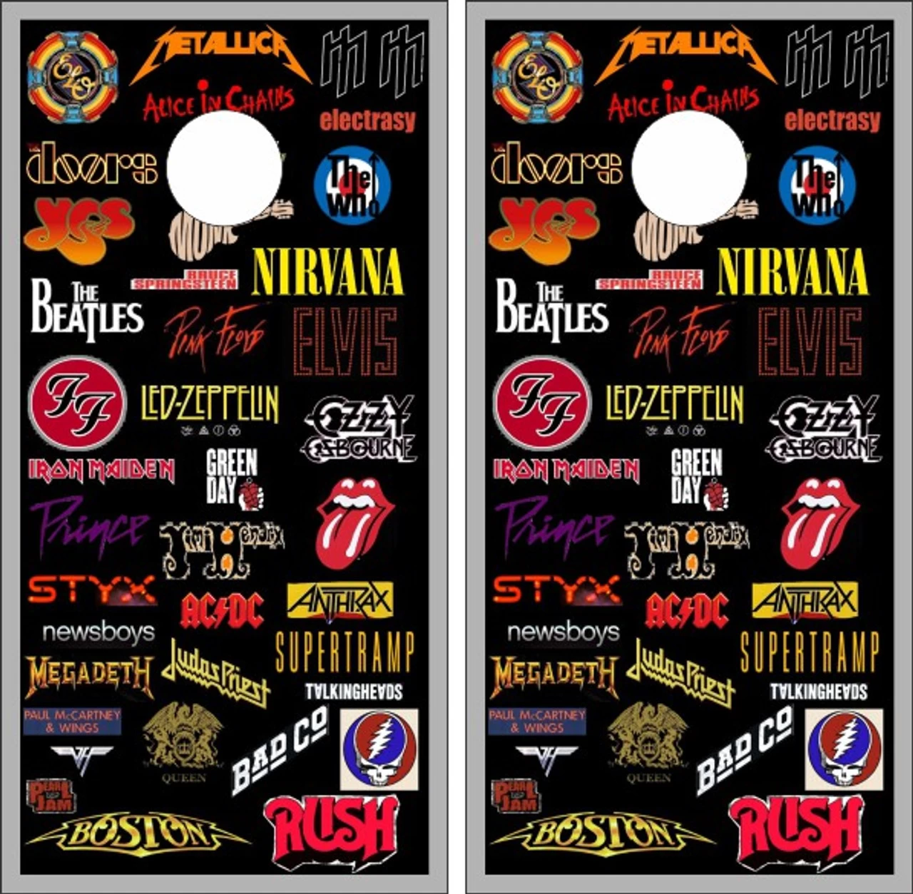 Rock Bands Version 2 Cornhole Wraps - Set Of 2 3 Rock Bands Version 2 Cornhole Wraps - Set Of 2