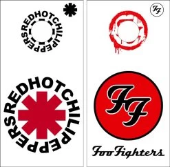 Red Hot Chili Peppers And Foo Fighters Cornhole Wraps - Set Of 2