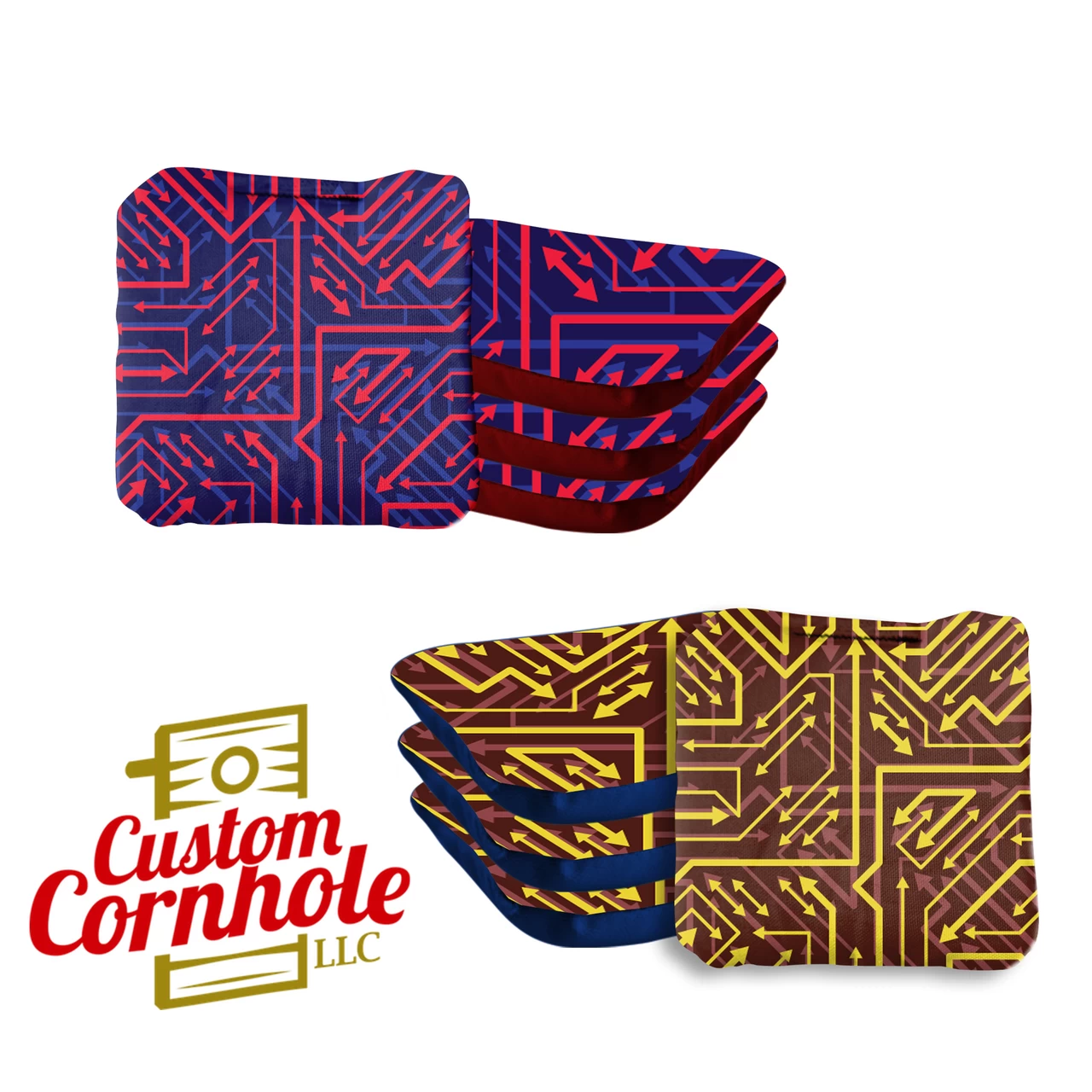 Red Yellow Tech Professional Cornhole Bags - Set Of 8 3 Red Yellow Tech Professional Cornhole Bags - Set Of 8
