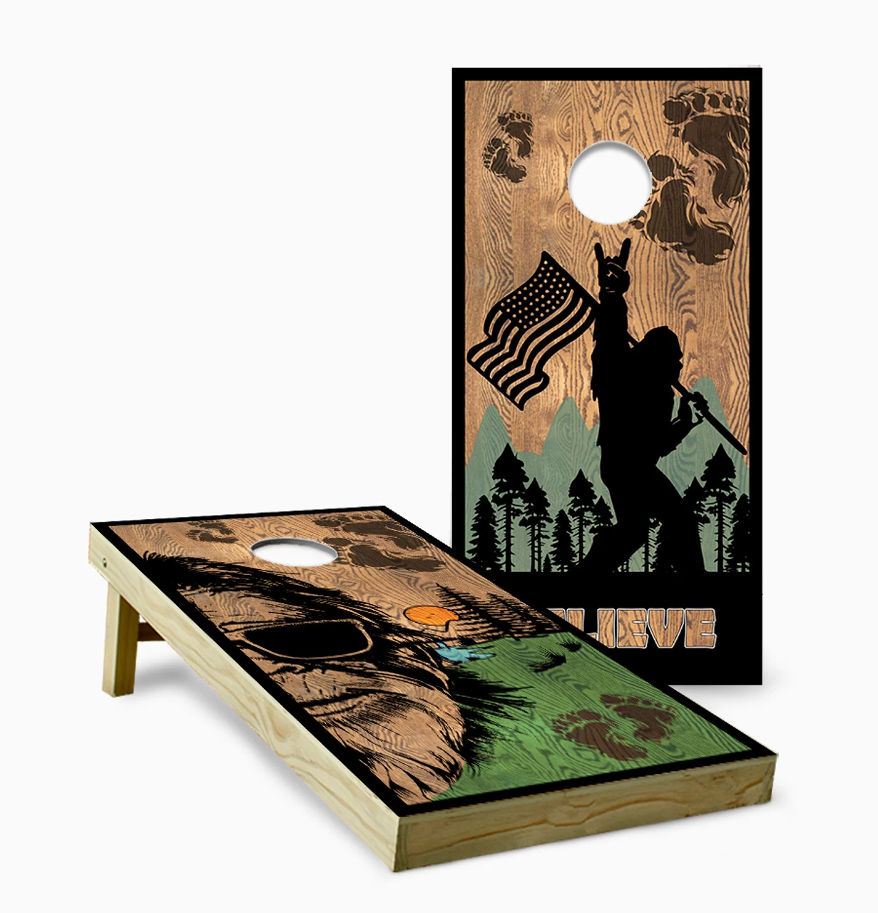 Sasquatch Bigfoot Version 10 Cornhole Set With Bags