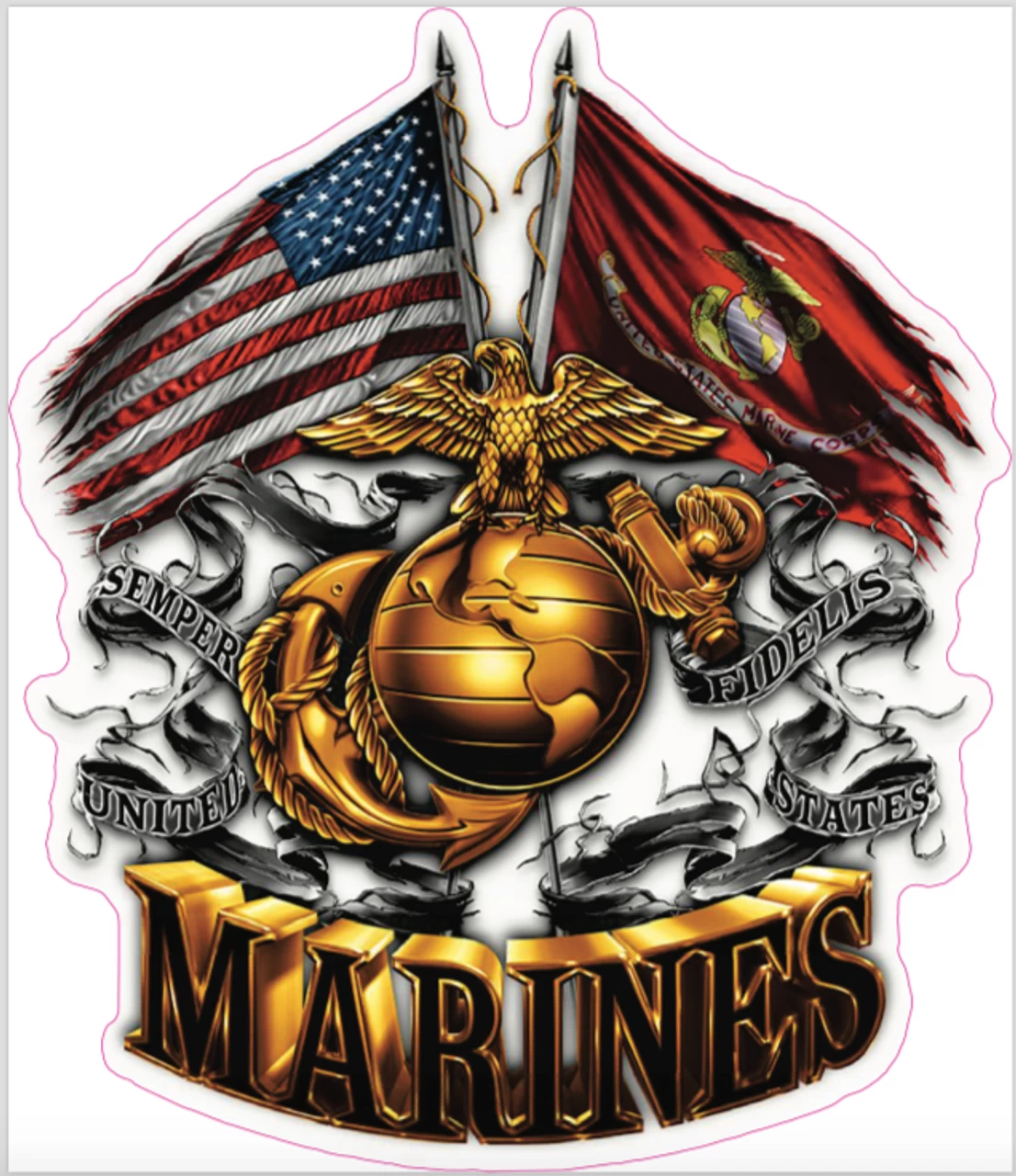 Marine Flag Cornhole Decal 3 Marine Flag Cornhole Decal