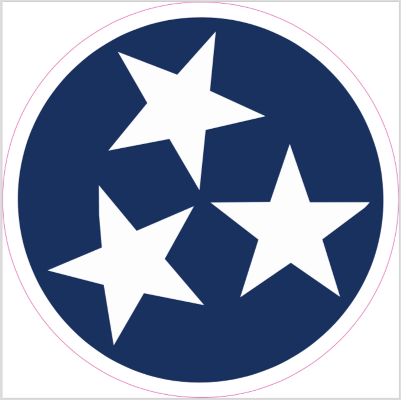 Tennessee Tri Star Blue Cornhole Decal 3 Tennessee Tri Star Blue Cornhole Decal