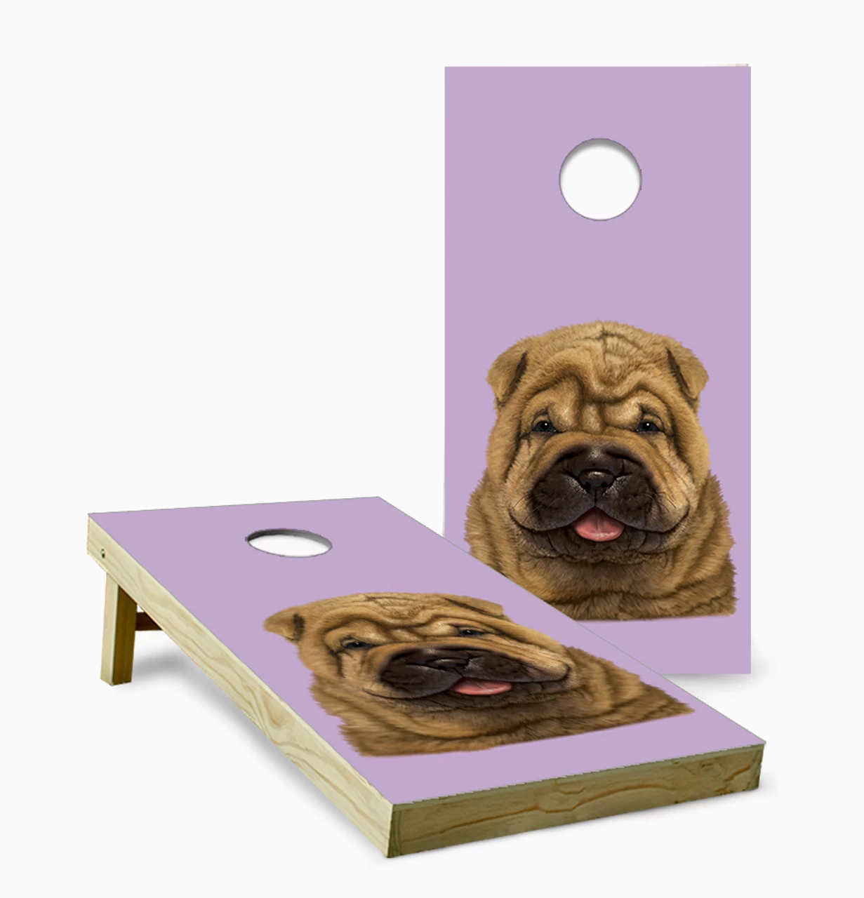 Shar Pei Puppy Cornhole Set With Bags