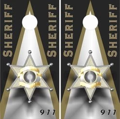 Police Badge Cornhole Wraps - Set Of 2