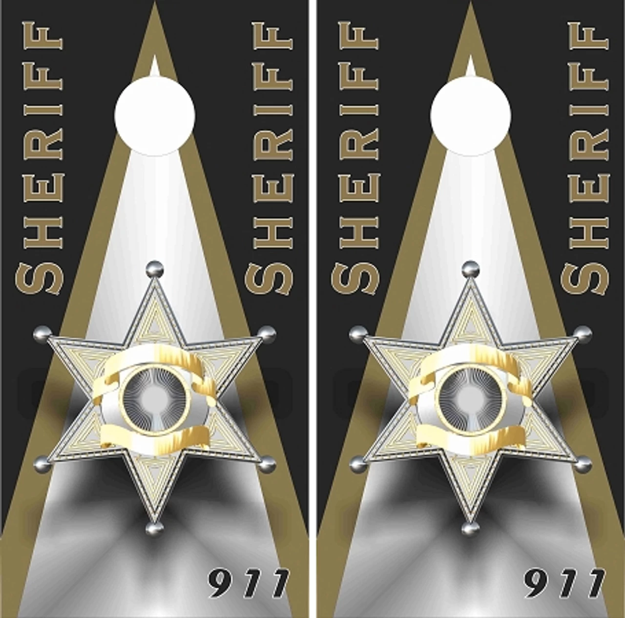 Police Badge Cornhole Wraps - Set Of 2 3 Police Badge Cornhole Wraps - Set Of 2