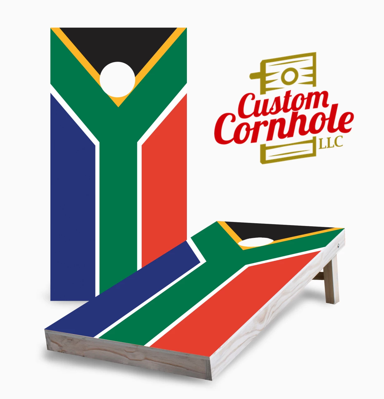South African Flag Cornhole Set With Bags 3 South African Flag Cornhole Set With Bags