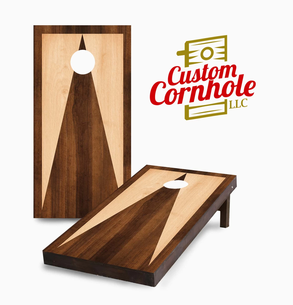 Stained Triangle Hardwood Set With Bags 3 Stained Triangle Hardwood Set With Bags