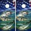 Striped Bass Rock Fish And Trout With Flag Cornhole Wraps - Set Of 2 -Pro Cornhole Shop Striped Bass Rock Fish and Trout with Flag 07773.1712692309