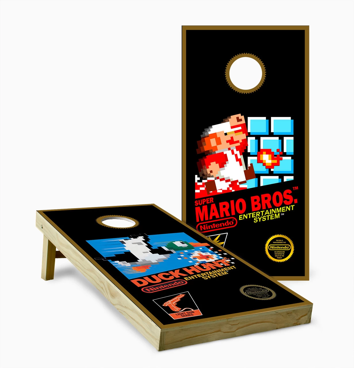 Super Mario Bros. And Duck Hunt Cornhole Set With Bags 3 Super Mario Bros. And Duck Hunt Cornhole Set With Bags