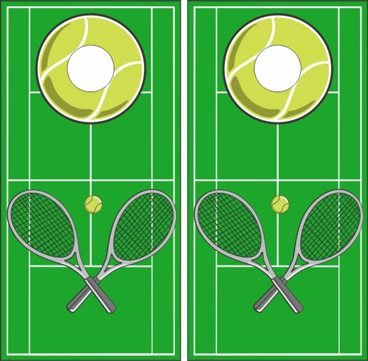 Tennis Cornhole Wraps - Set Of 2 3 Tennis Cornhole Wraps - Set Of 2