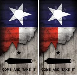 Texas Flag Come And Take It Cornhole Wraps - Set Of 2