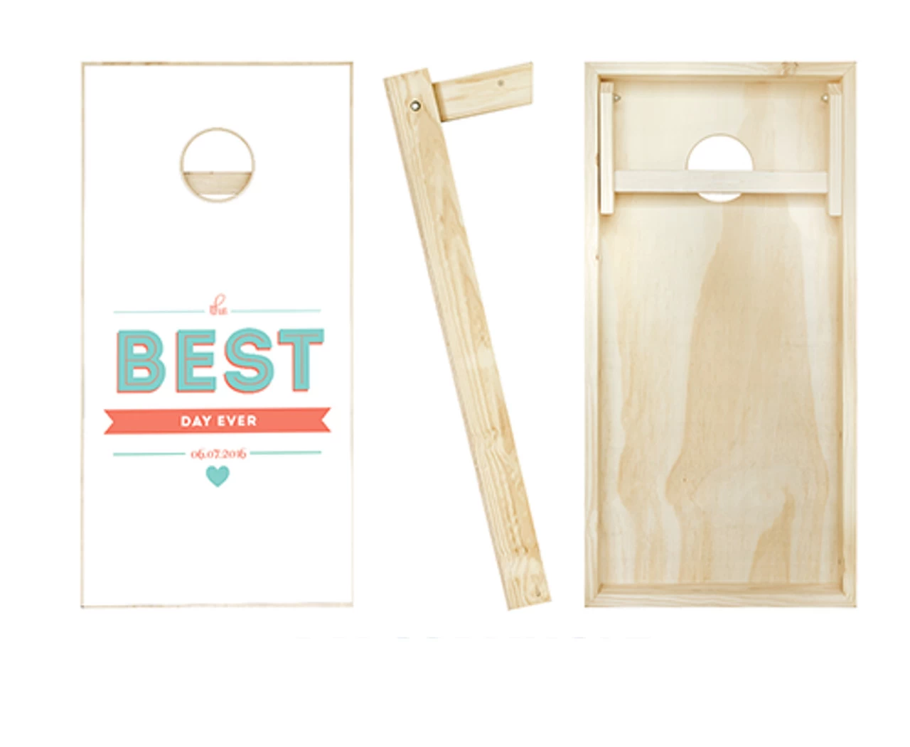 The Best Day Ever Wedding Cornhole Set With Bags - Image 2
